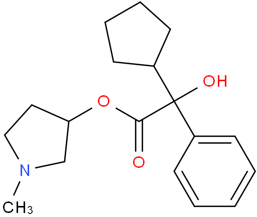 N-甲基-3-吡咯烷基 环戊基扁桃酸酯