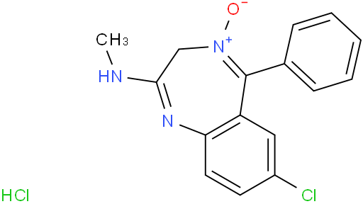 3H-1,4-Benzodiazepin-2-amine,7-chloro-N-methyl-5-phenyl-, 4-oxide, hydrochloride (1:1)