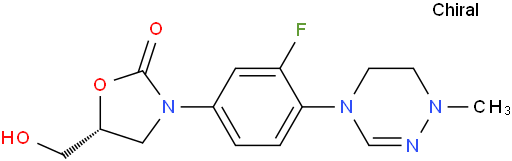 (R)-3-(3-fluoro-4-(1-methyl-5,6-dihydro-1,2,4-triazin-4(1H)-yl)phenyl)-5-(hydroxymethyl)oxazolidin-2-one