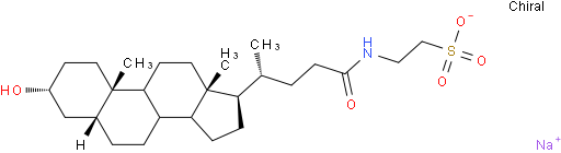 Ethanesulfonic acid,2-[[(3a,5b)-3-hydroxy-24-oxocholan-24-yl]amino]-, sodium salt(1:1)