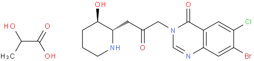 7-bromo-6-chloro-3-[3-[(3R)-3-hydroxy-2-piperidyl]-2-oxo-propyl]quinazolin-4-one; 2-hydroxypropanoic acid