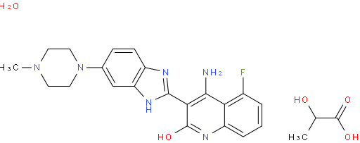 4-Amino-5-fluoro-3-(6-(4-methylpiperazin-1-yl)-1H-benzo[d]imidazol-2-yl)quinolin-2(1H)-one 2-hydroxypropanoate hydrate