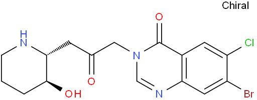 7-bromo-6-chloro-3-[3-[(2r,3s)-3-hydroxy-2-piperidyl]-2-oxopropyl]-4(3h)-quinazolinone