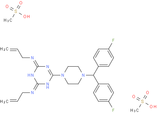 N,N'-diallyl-6-[4-[bis(4-fluorophenyl)methyl]piperazin-1-yl]-1,3,5-triazine-2,4-diamine dimethanesulphonate