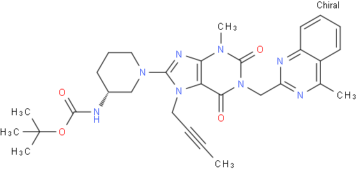 Tert-butyl((3s)-1-(7-(but-2-yn-1-yl)-3-Methyl-1-((4-Methylquinazolin-2-yl)Methyl)-2,6-dioxo-2,3,4,5,6,7-hexahydro-1h-purin-8-yl)piperidin-3-yl)carbaMate