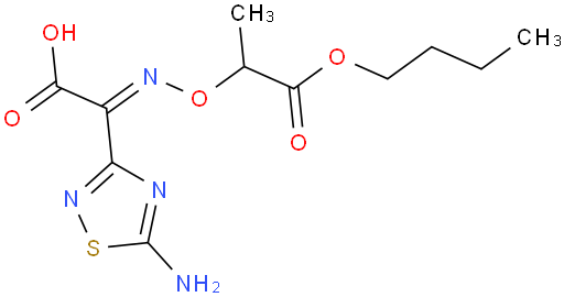 2-(5-Amino-1,2,4-thiadiazol-3-yl)-2-(((1-butoxy-1-oxopropan-2-yl)oxy)imino)acetic acid