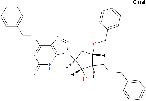 (1S,2S,3S,5S)-5-(2-Amino-6-(benzyloxy)-9H-purin-9-yl)-3-(benzyloxy)-2-(benzyloxymethyl)cyclopentanol