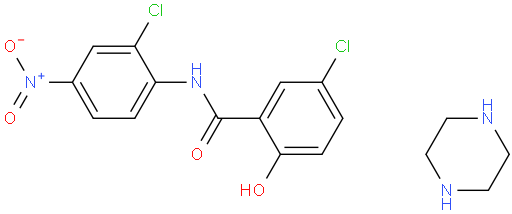 5-Chloro-N-(2-chloro-4-nitrophenyl)-2-hydroxybenzamide compound with piperazine (1:1)