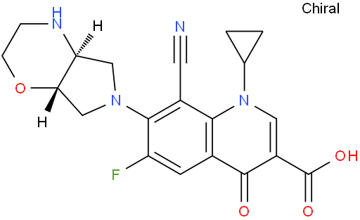 3-Quinolinecarboxylic acid, 8-cyano-1-cyclopropyl-6-fluoro-7-[(4aS,7aS)-hexahydropyrrolo[3,4-b]-1,4-oxazin-6(2H)-yl]-1,4-dihydro-4-oxo-