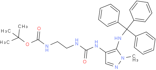 2-METHYL-3-TRITYLAMINO-4-[(2-N-BOCAMINO)ETHYLAMINOACARBONYL]AMINO-2H-PYRAZOLE