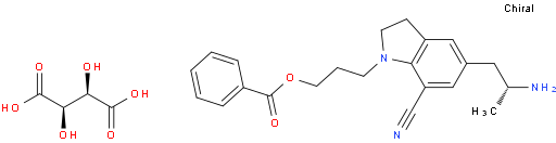 (R)-3-(5-(2-Aminopropyl)-7-cyanoindolin-1-yl)propyl benzoate (2R,3R)-2,3-dihydroxysuccinate