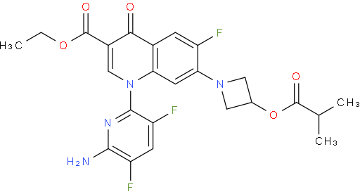 Ethyl 1-(6-amino-3,5-difluoropyridin-2-yl)-6-fluoro-7-(3-(isobutyryloxy)azetidin-1-yl)-4-oxo-1,4-dihydroquinoline-3-carboxylate