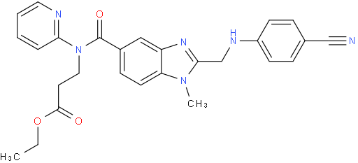 Ethyl 3-(2-(((4-cyanophenyl)amino)methyl)-1-methyl-N-(pyridin-2-yl)-1H-benzo[d]imidazole-5-carboxamido)propanoate