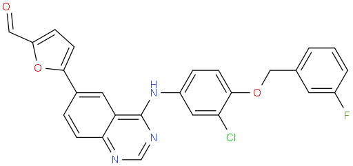 5-(4-((3-Chloro-4-((3-fluorobenzyl)oxy)phenyl)amino)quinazolin-6-yl)furan-2-carbaldehyde